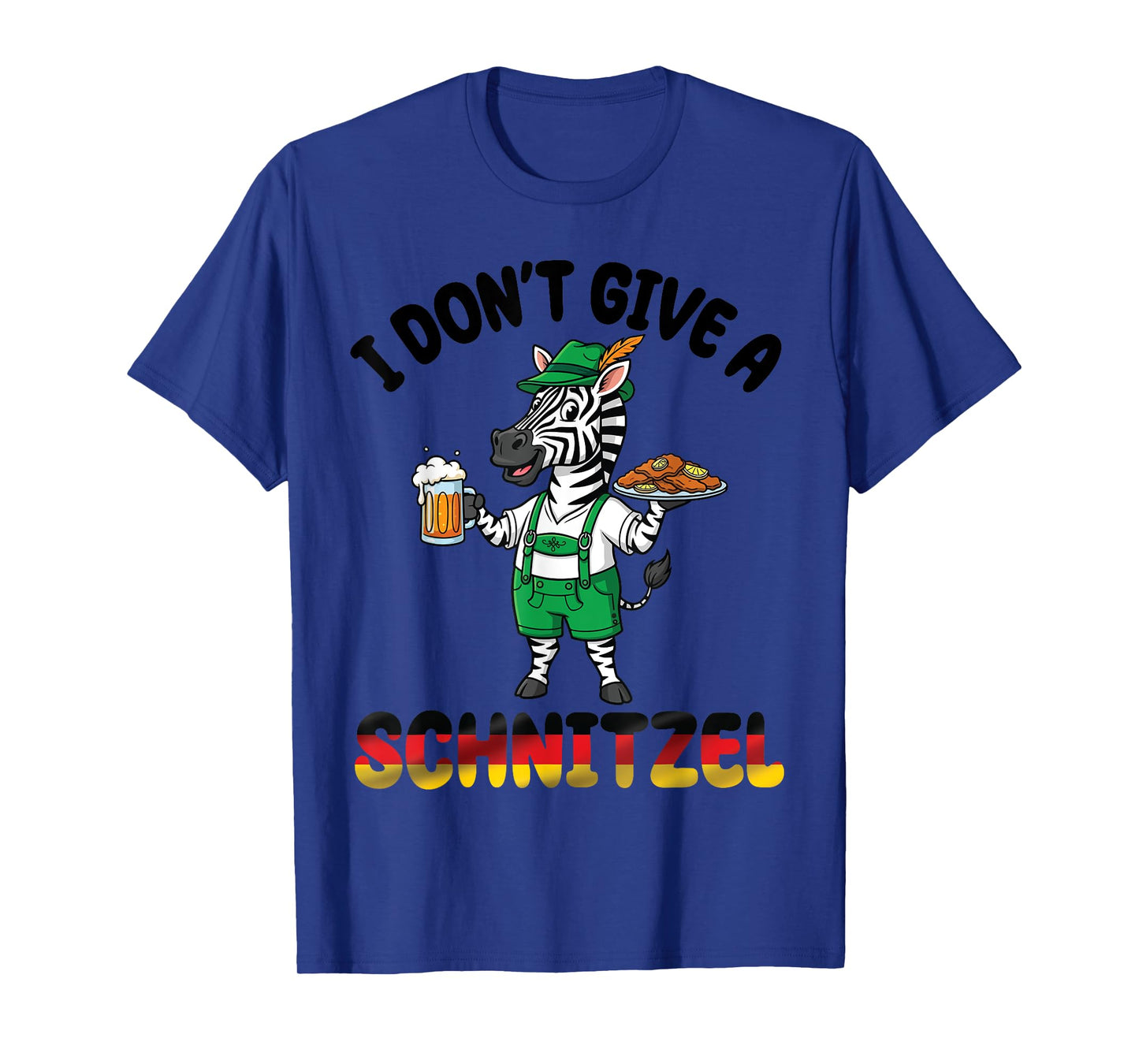Zebra Lederhosen Beer I Don't Give A Schnitzel Oktoberfest T-Shirt