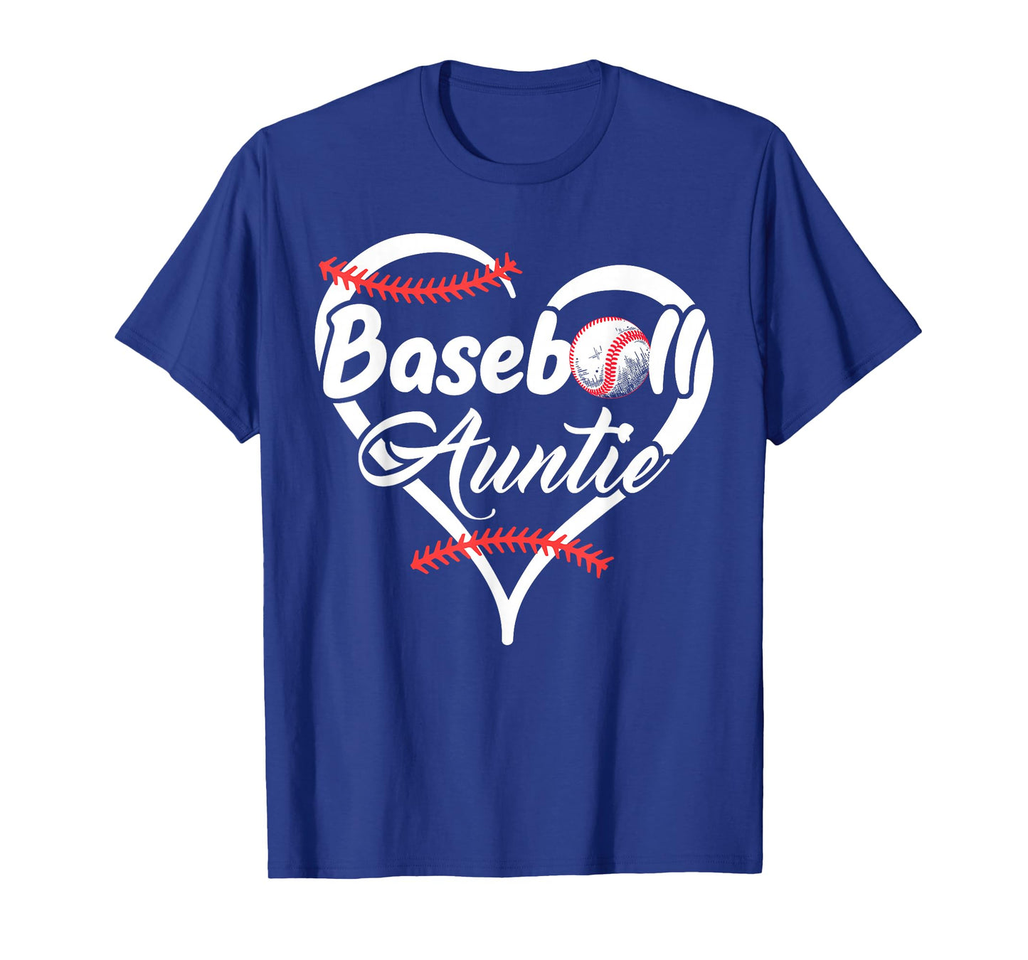 Baseball Aunt Heart Proud Baseball Auntie T-Shirt