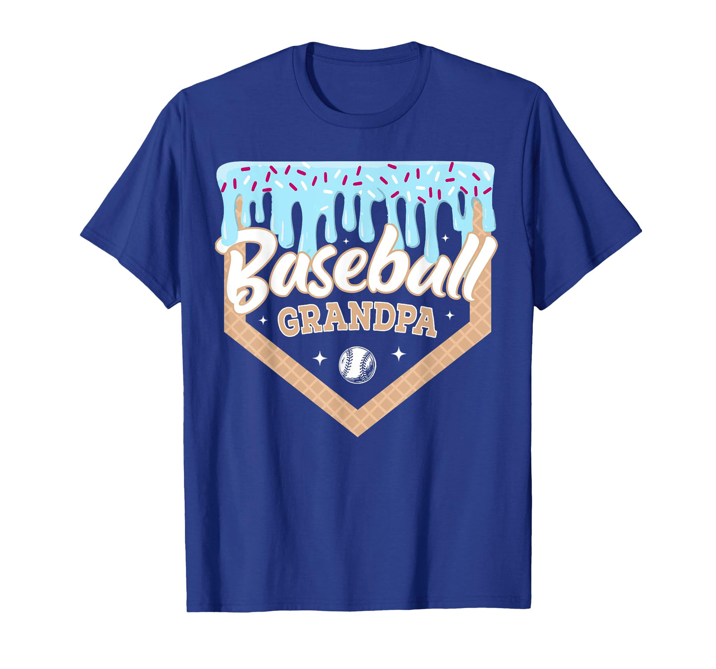 Baseball Drip Grandpa Ice Cream Home Plate Fathers Day T-Shirt