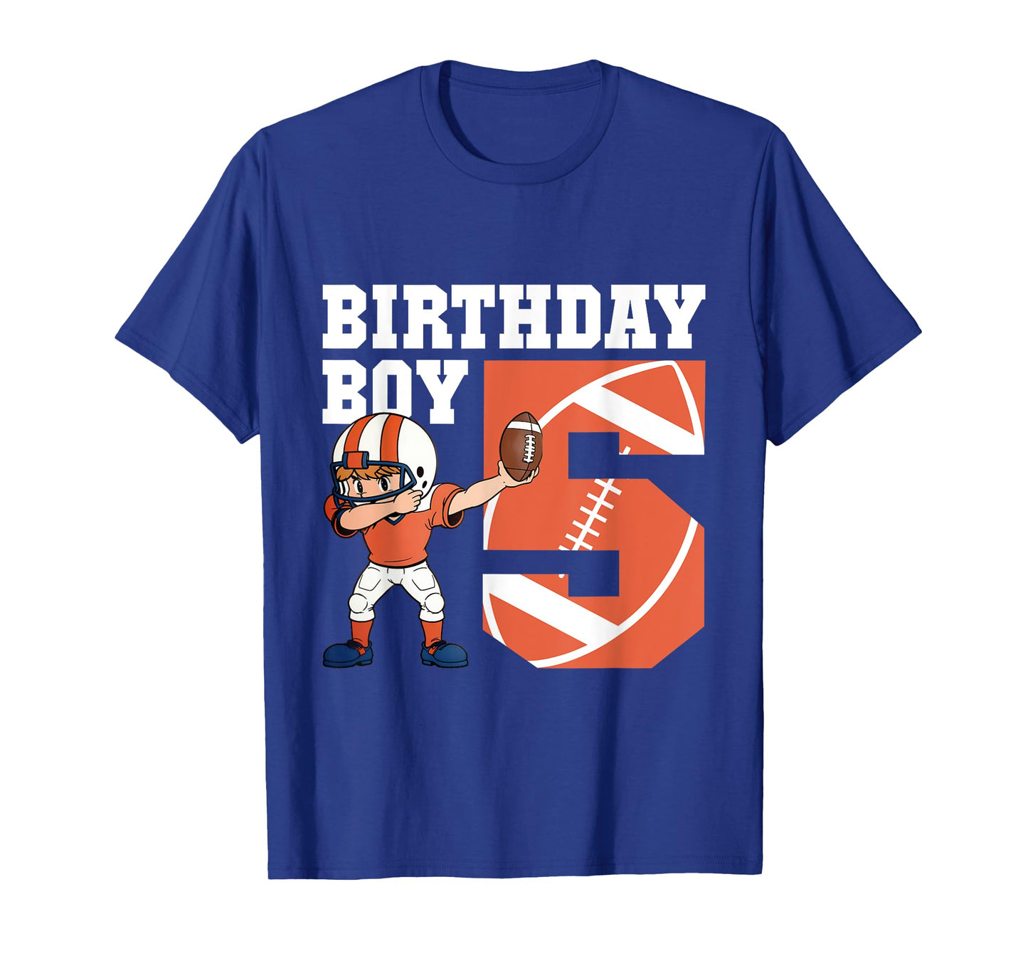 5th Birthday Boy Football Player Dabbing 5 Years Old Kids T-Shirt