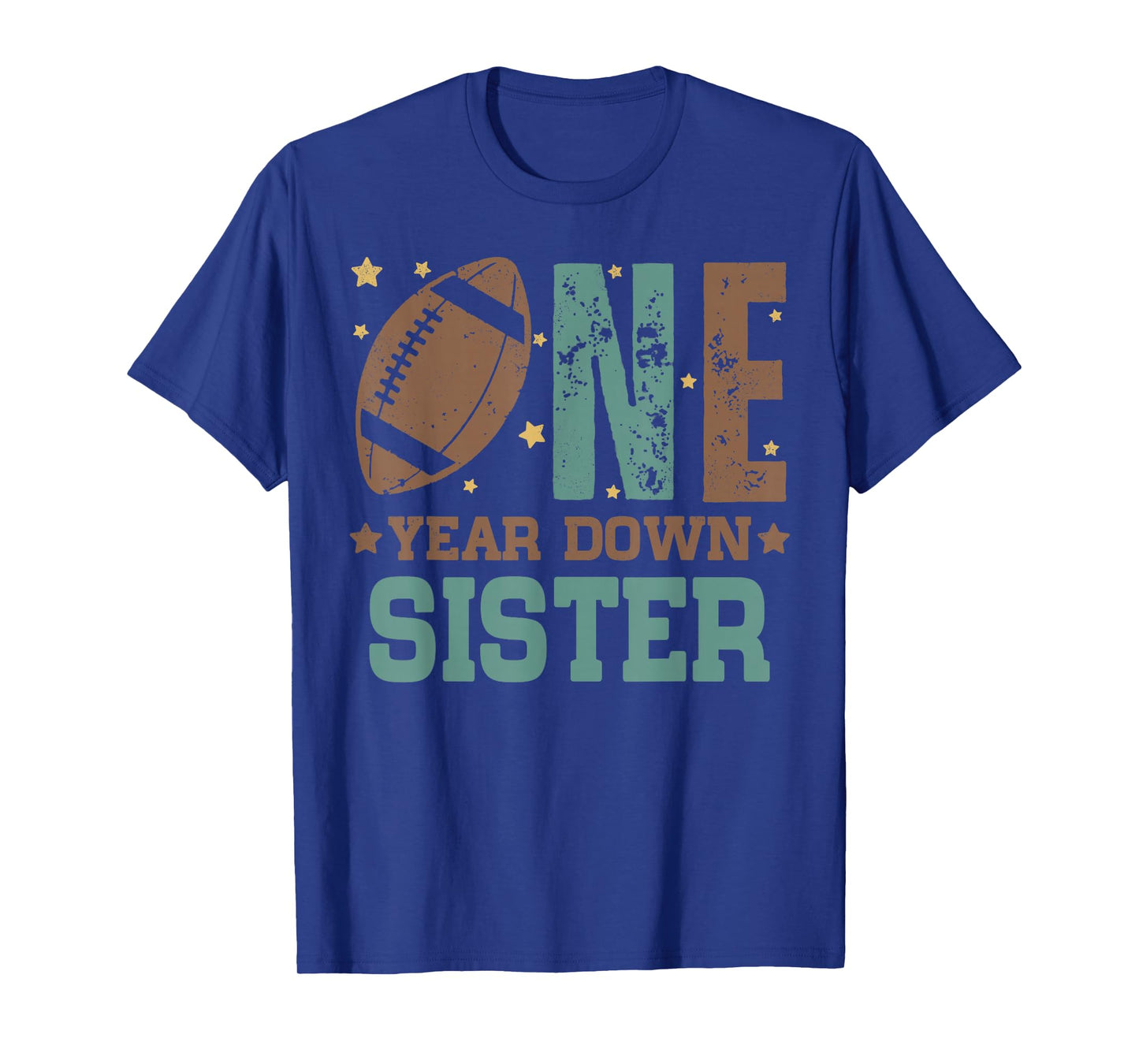 Sister of the 1 Year old Football 1st Year Down Birthday T-Shirt