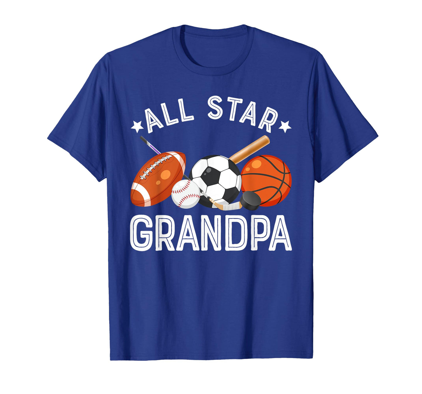 All Star Grandpa Of The Birthday Boy Basketball Soccer Sport T-Shirt