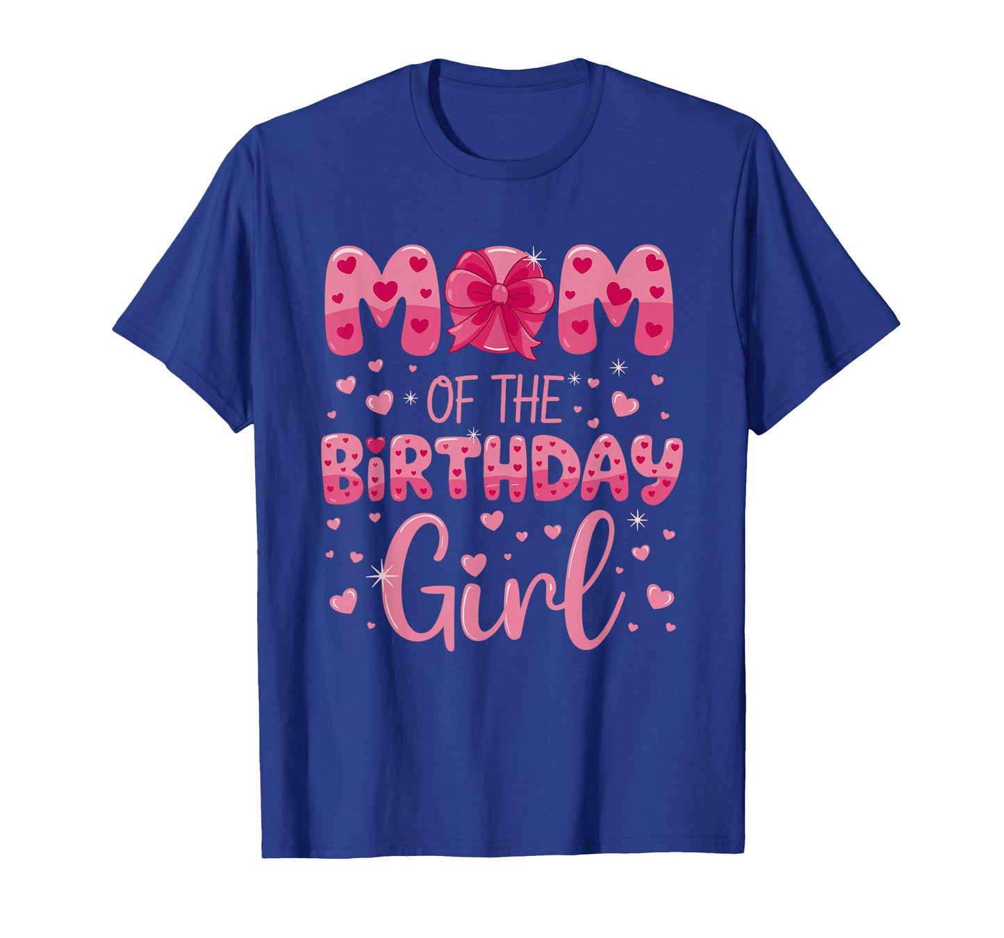 Mom of the Birthday Girl Cute Pink Heart Design T-Shirt