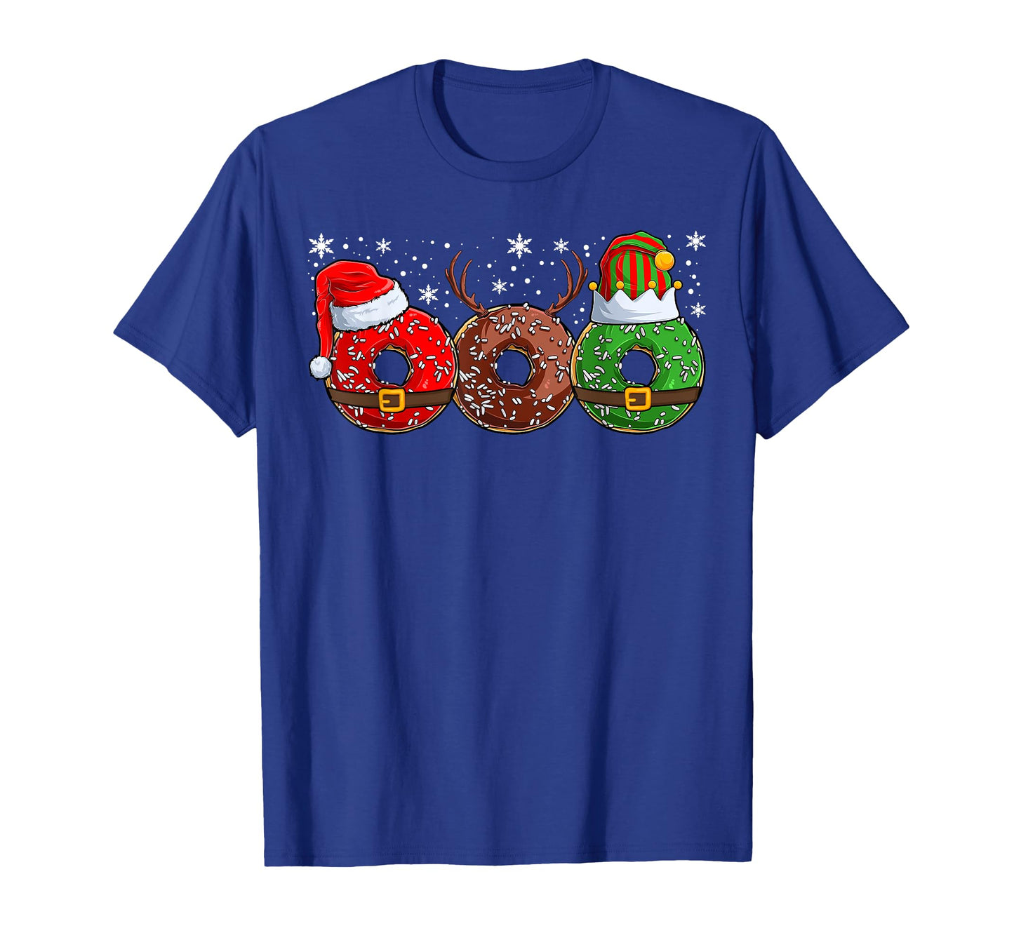 Santa Reindeer Elf Donut Doughnut Christmas Womens Mens Kids T-Shirt