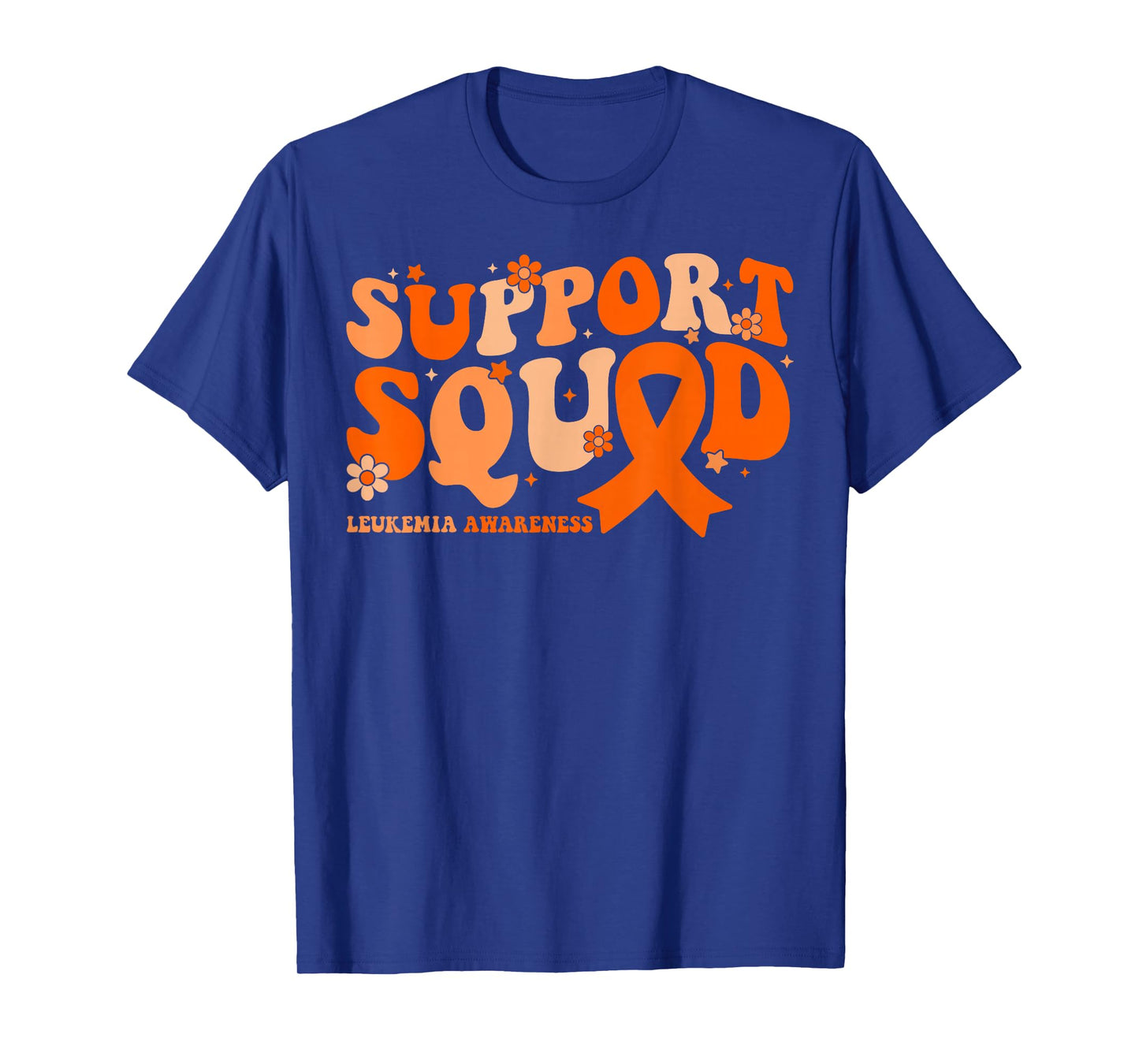 Support Squad Orange Ribbon Leukemia Blood Cancer Awareness T-Shirt