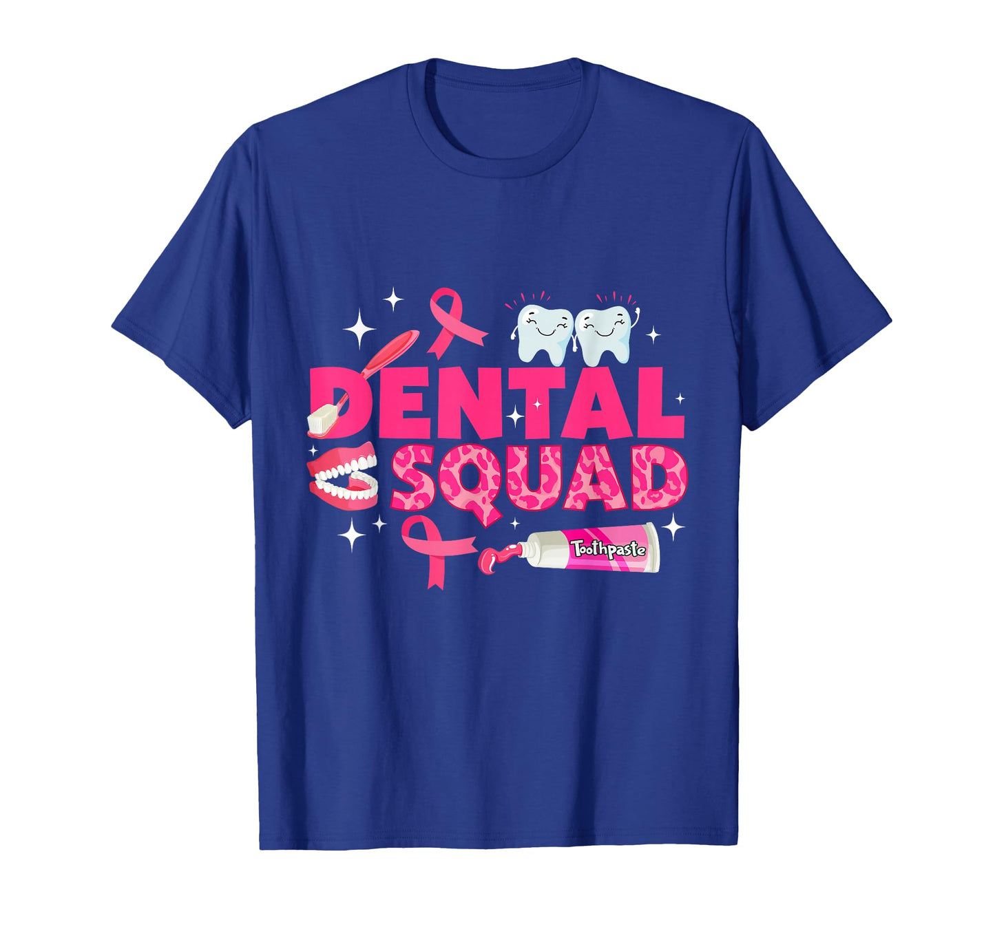 Dental Squad Teeth Pink Ribbon Breast Cancer Awareness T-Shirt