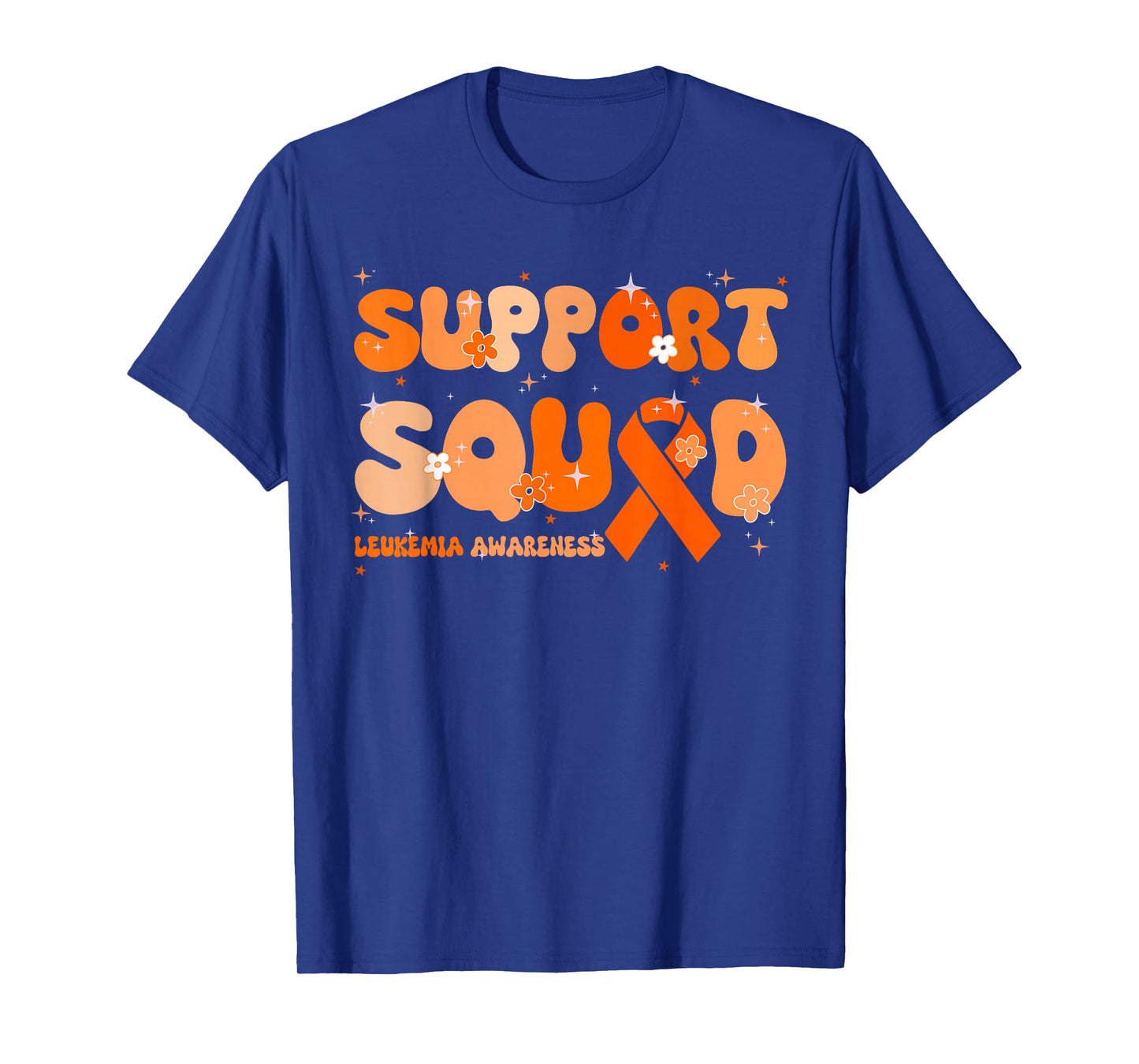 Support Squad Orange Ribbon Leukemia Blood Cancer Awareness T-Shirt