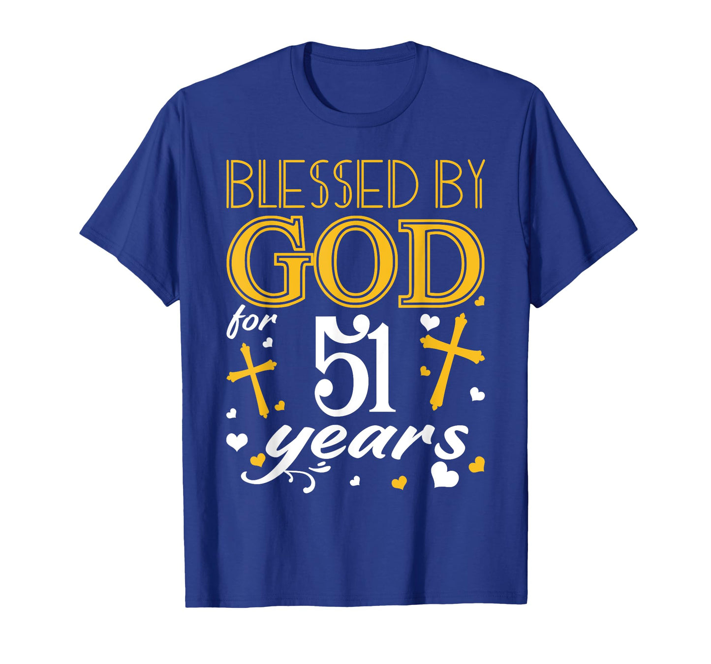 Vintage Blessed By God For 51 Years Happy 51st Birthday T-Shirt