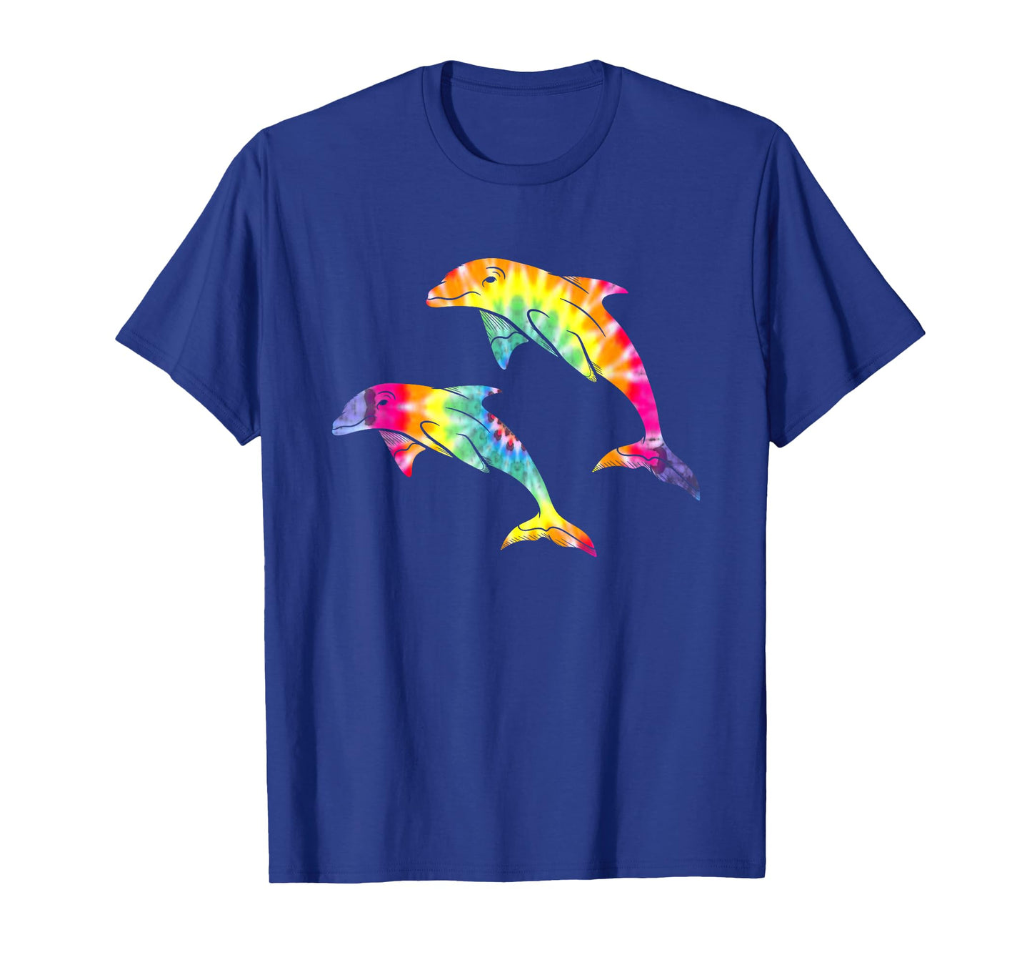 Tie Dye Dolphins Swimming Funny Marine Gift Men Women Kids T-Shirt
