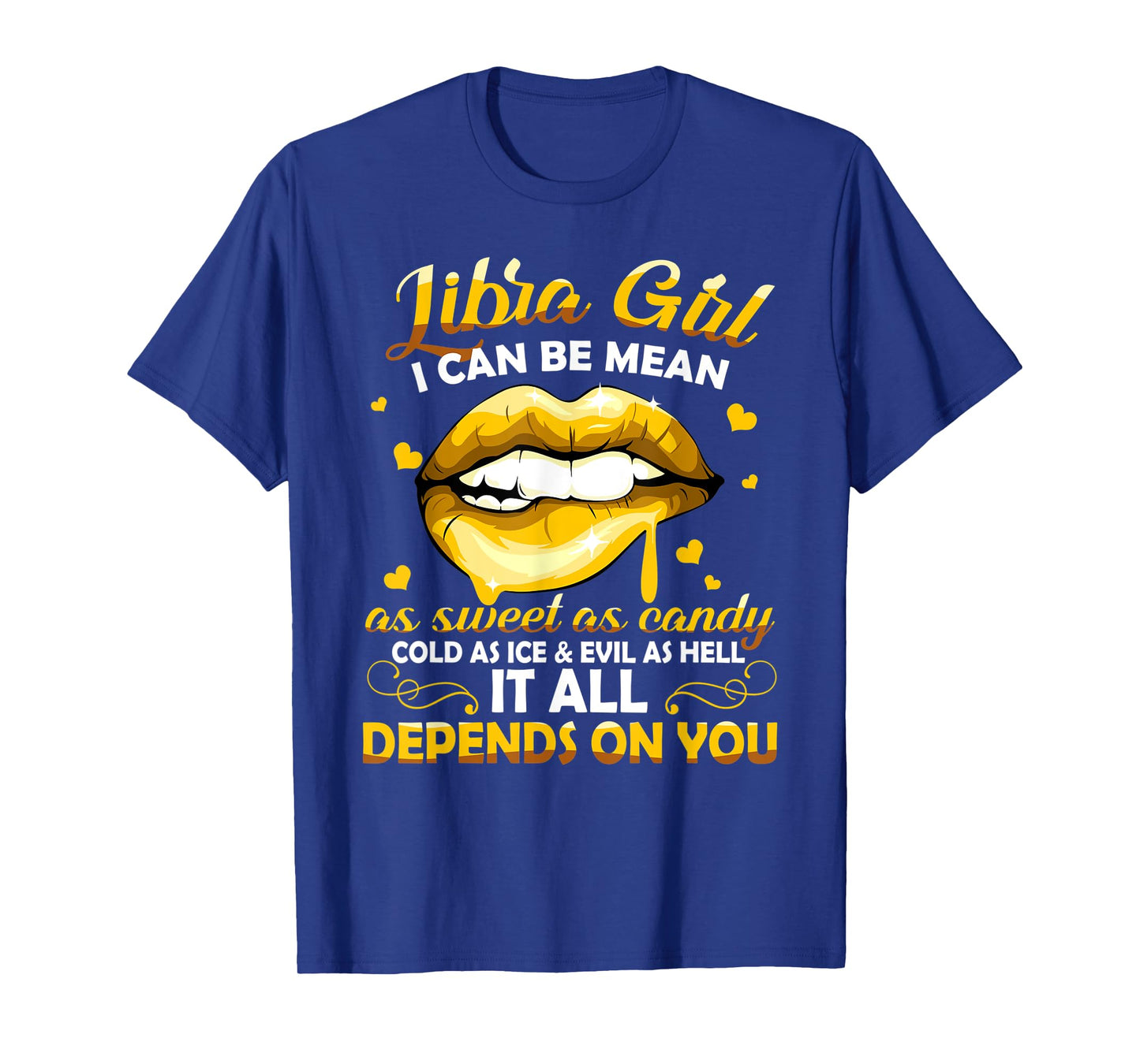 Libra Girl Zodiac Horoscope Birthday Sweet As Candy Lips T-Shirt