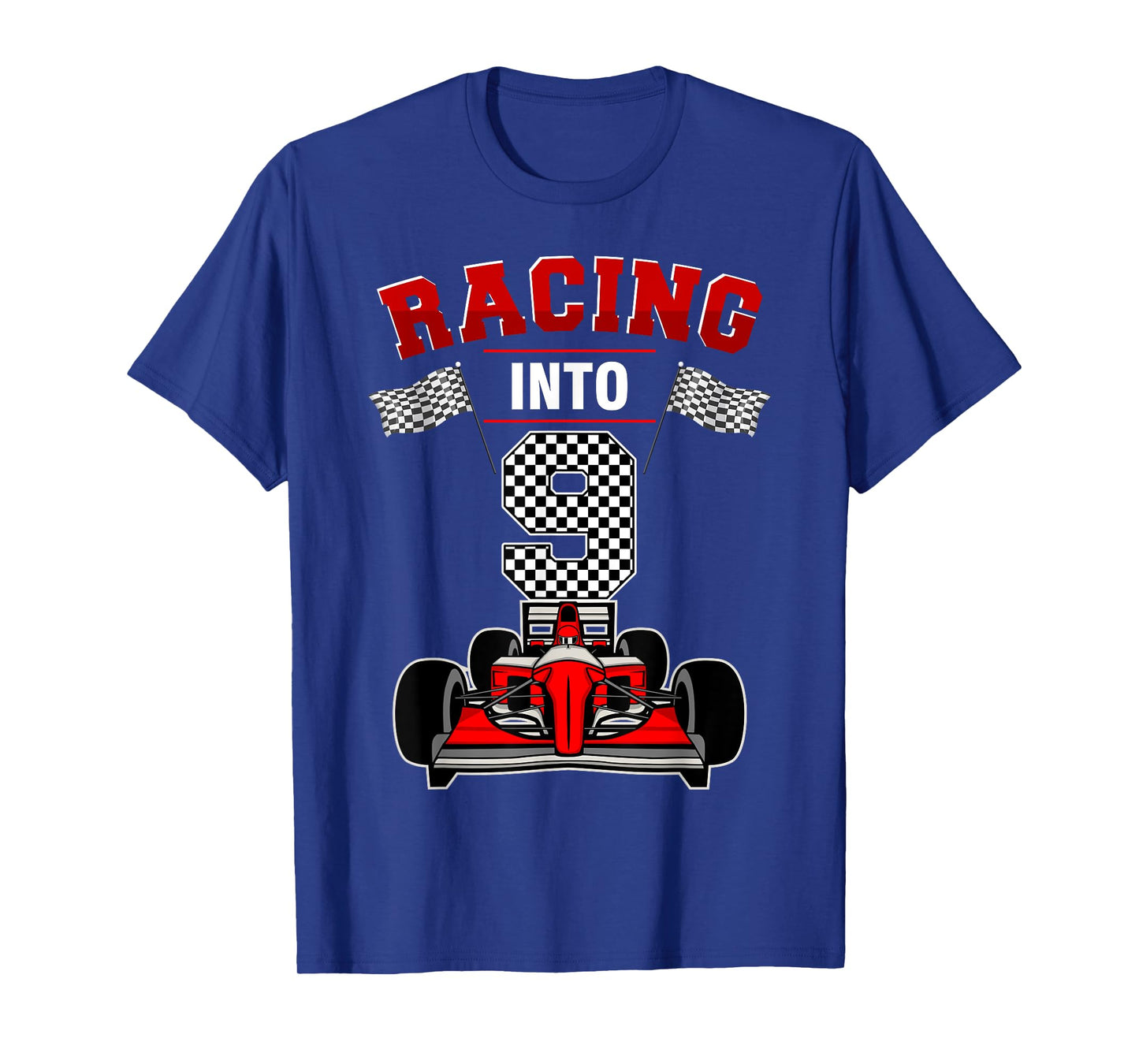 Racing Into 9 Race Car 9th Bday Party 9 Years Old T-Shirt