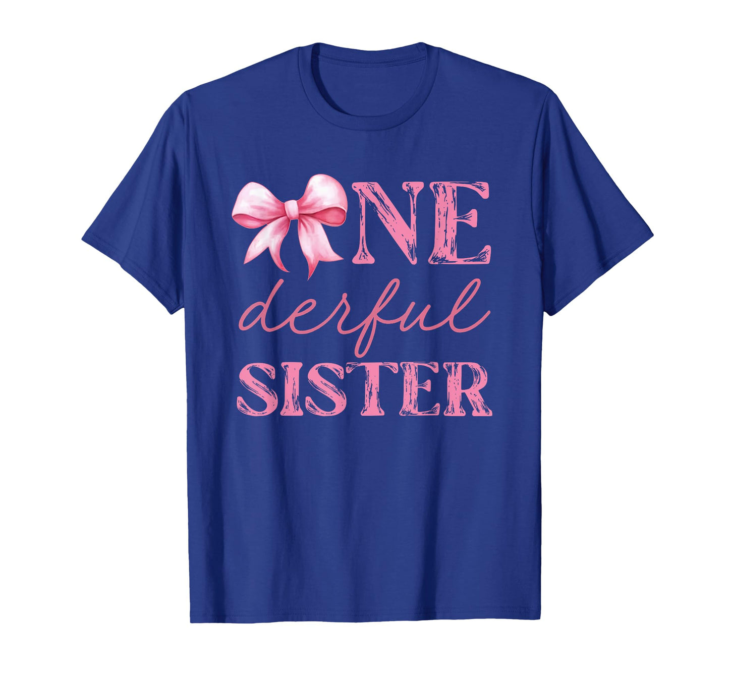 Miss Onederful Sister Coquette First Birthday Pink Bow T-Shirt
