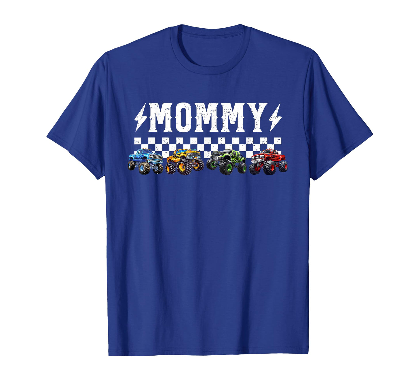 Mommy Retro Monster Truck Family Crew Birthday Matching T-Shirt