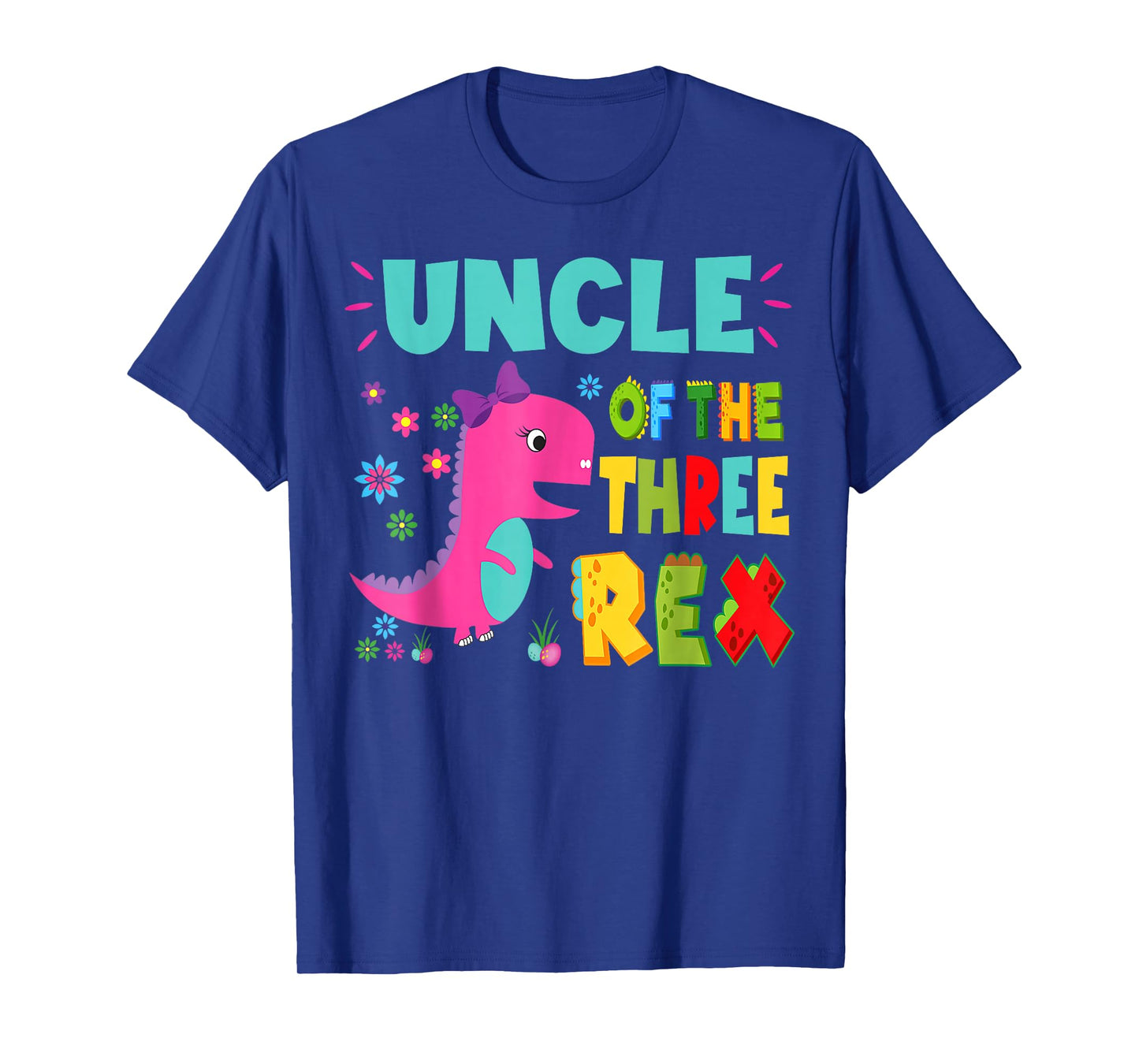 Uncle Of The Three Rex Birthday Dinosaur Family Matching T-Shirt