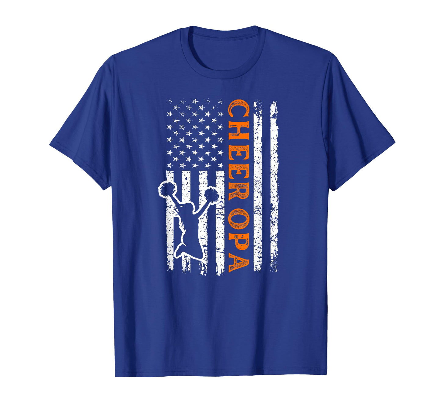 Cheer Opa Flag Orange Grandpa Cheerleading T-Shirt