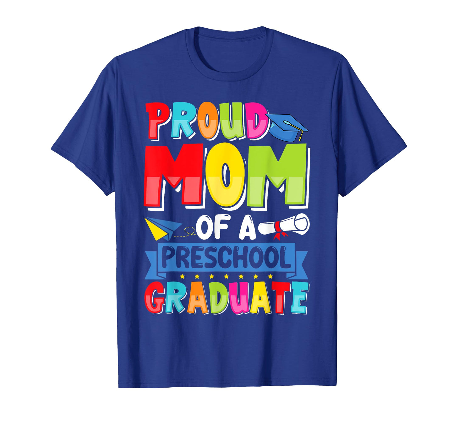 Retro Proud Mom Of A Preschool Graduate Pre-K Graduation T-Shirt