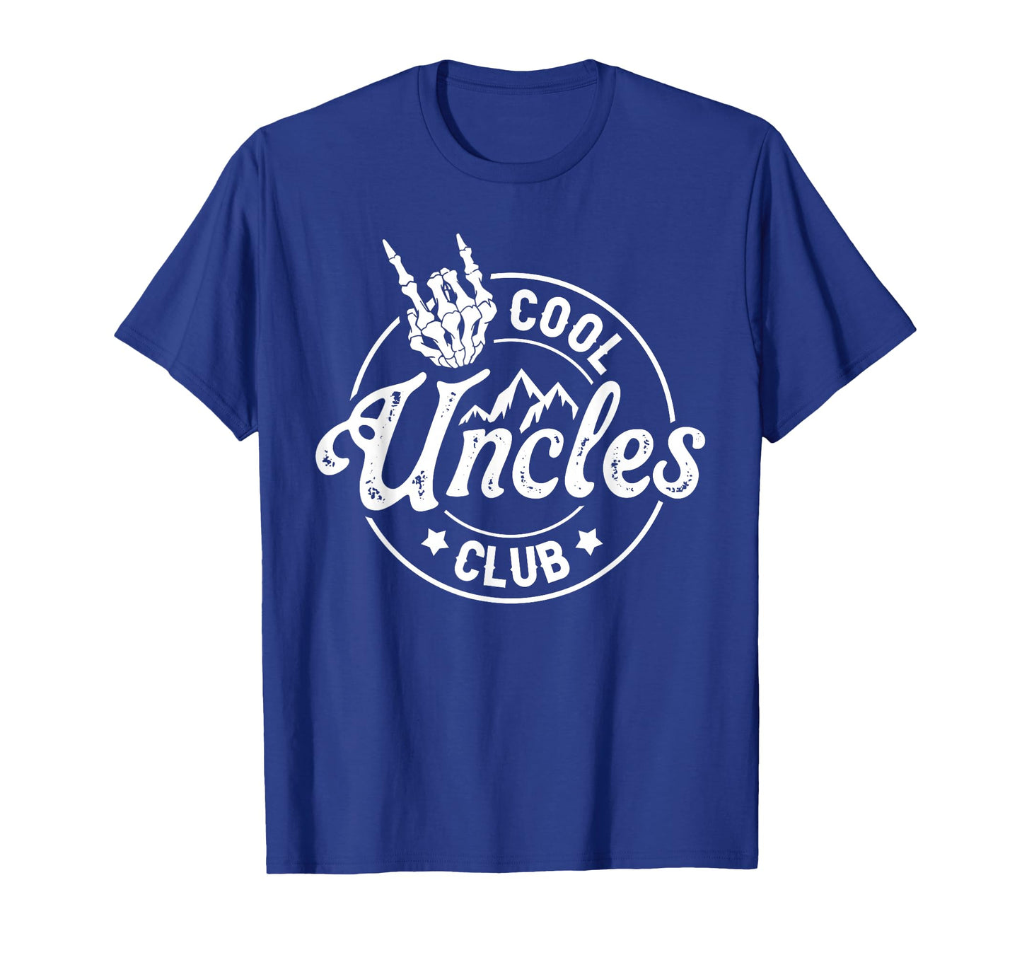 Mens Funny Uncle Fathers Day Cool Uncles Club Skeleton Hand T-Shirt