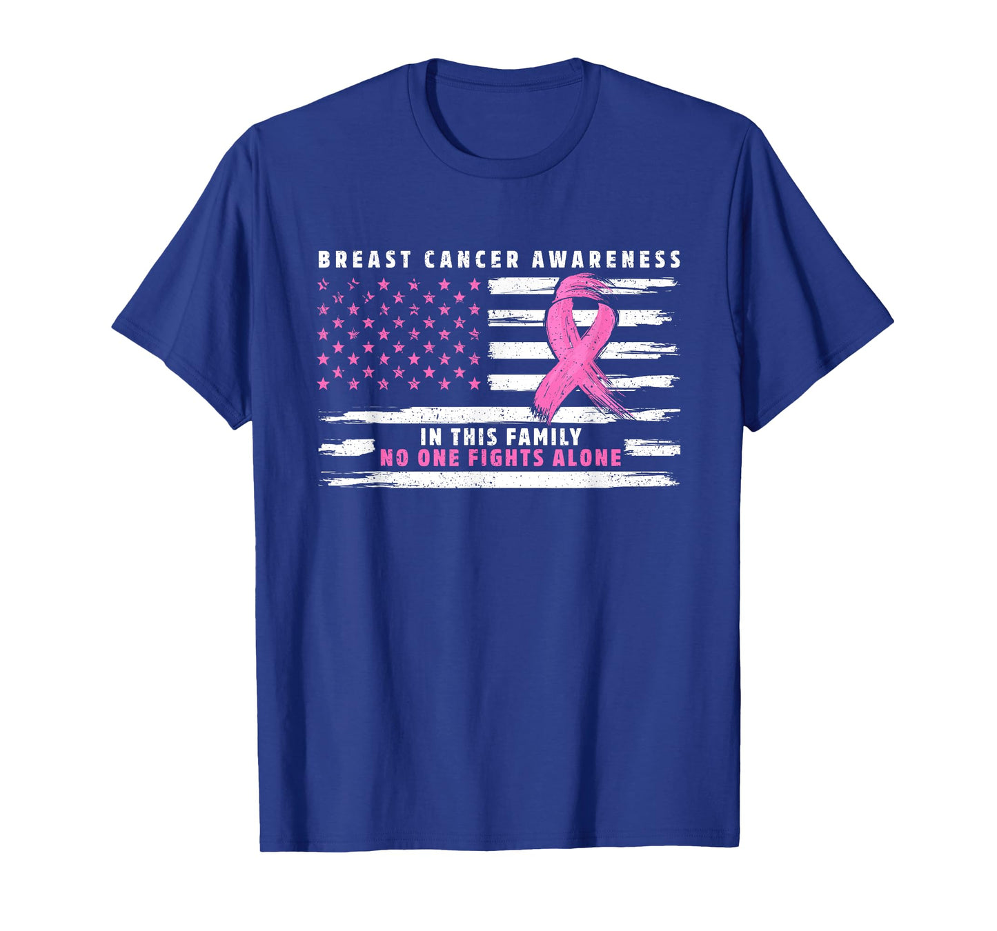 In This Family Nobody Fights Alone Pink Ribbon Breast Cancer T-Shirt