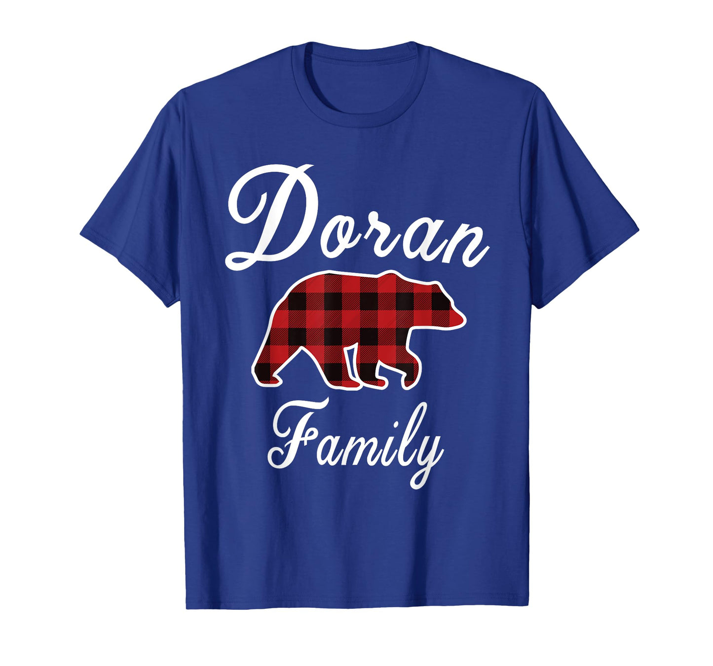 DORAN Family Bear Red Plaid Christmas Pajama Men Women Gift T-Shirt