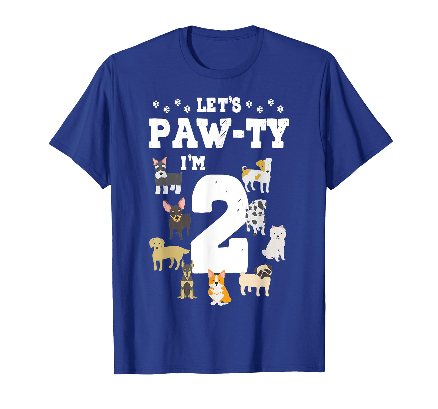 Let's Pawty I'm 2nd Birthday Puppy Dog Theme 2 Year Old T-Shirt