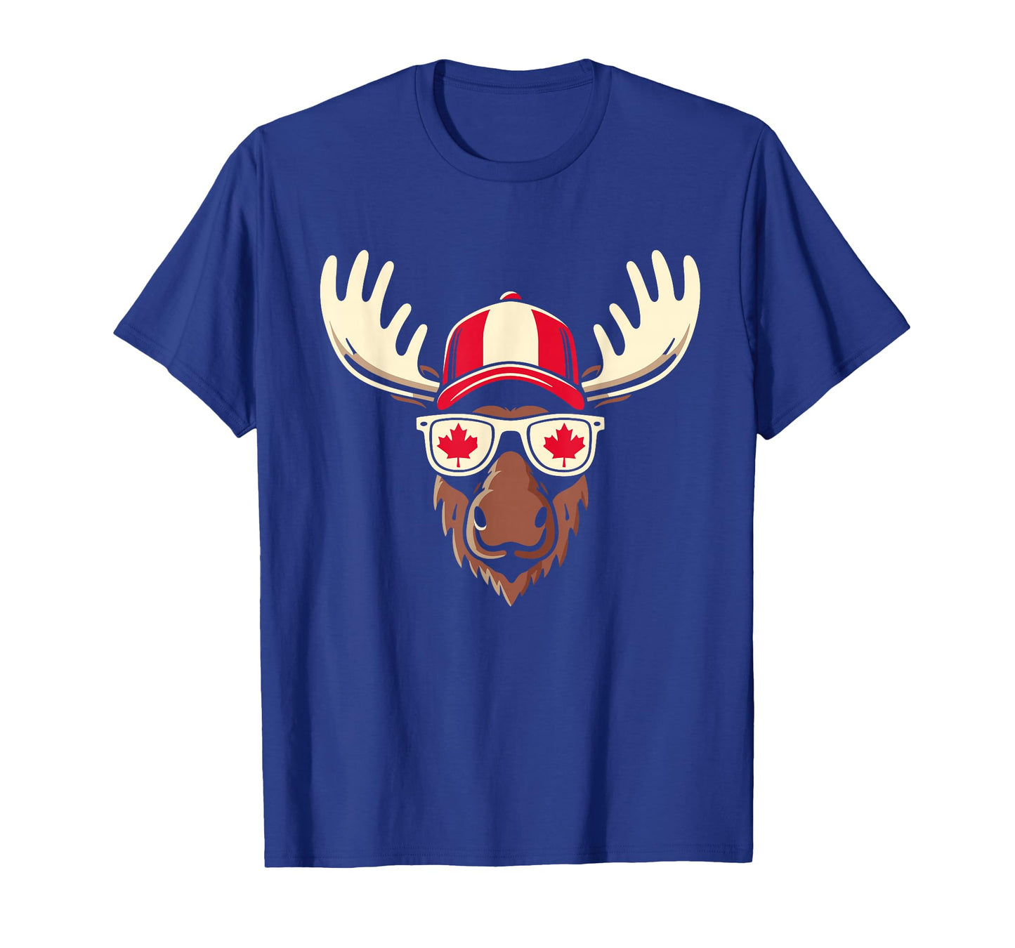 Canada Day Canadian Flag Maple Leaf Moose Sunglasses T-Shirt