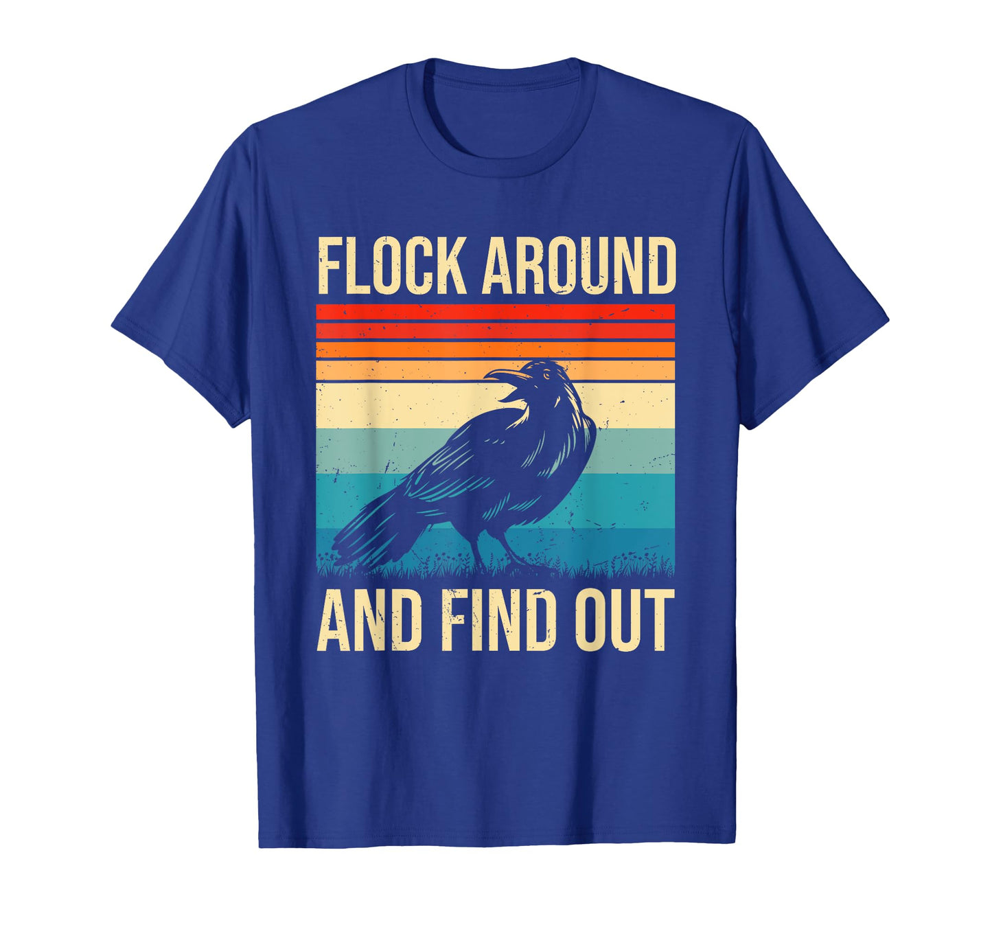 Flock Around And Find Out Funny Crow Raven Vintage T-Shirt