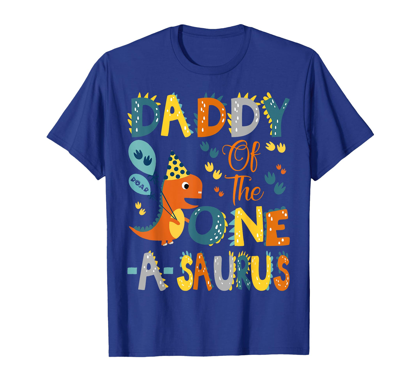 Dinosaur T-Rex 1St Birthday Matching Family Daddy Of The One-A-Saurus Unisex-Kids T-Shirt Black Small Modern Classic Cartoon Dinosaur Birthday T-Shirt