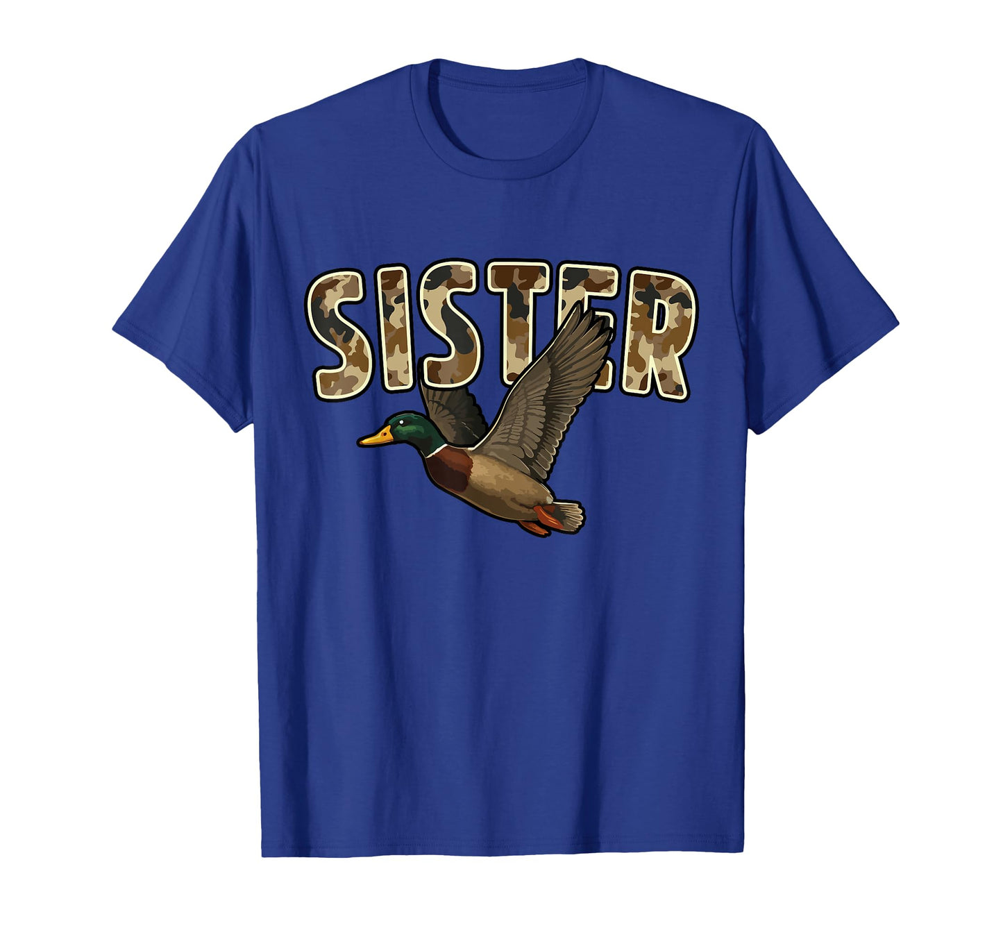 Camouflage Vintage Mallard Duck Retro Camo Hunting Sister T-Shirt