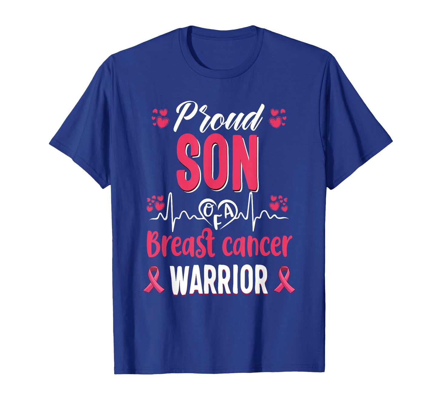 proud Son breast cancer warrior awareness pink ribbon T-Shirt