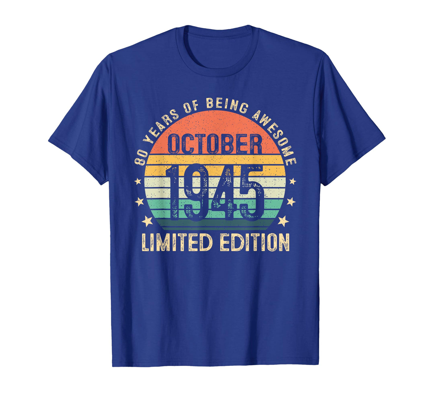 80 Year Old Vintage October 1945 Retro 80th Birthday Men Dad T-Shirt