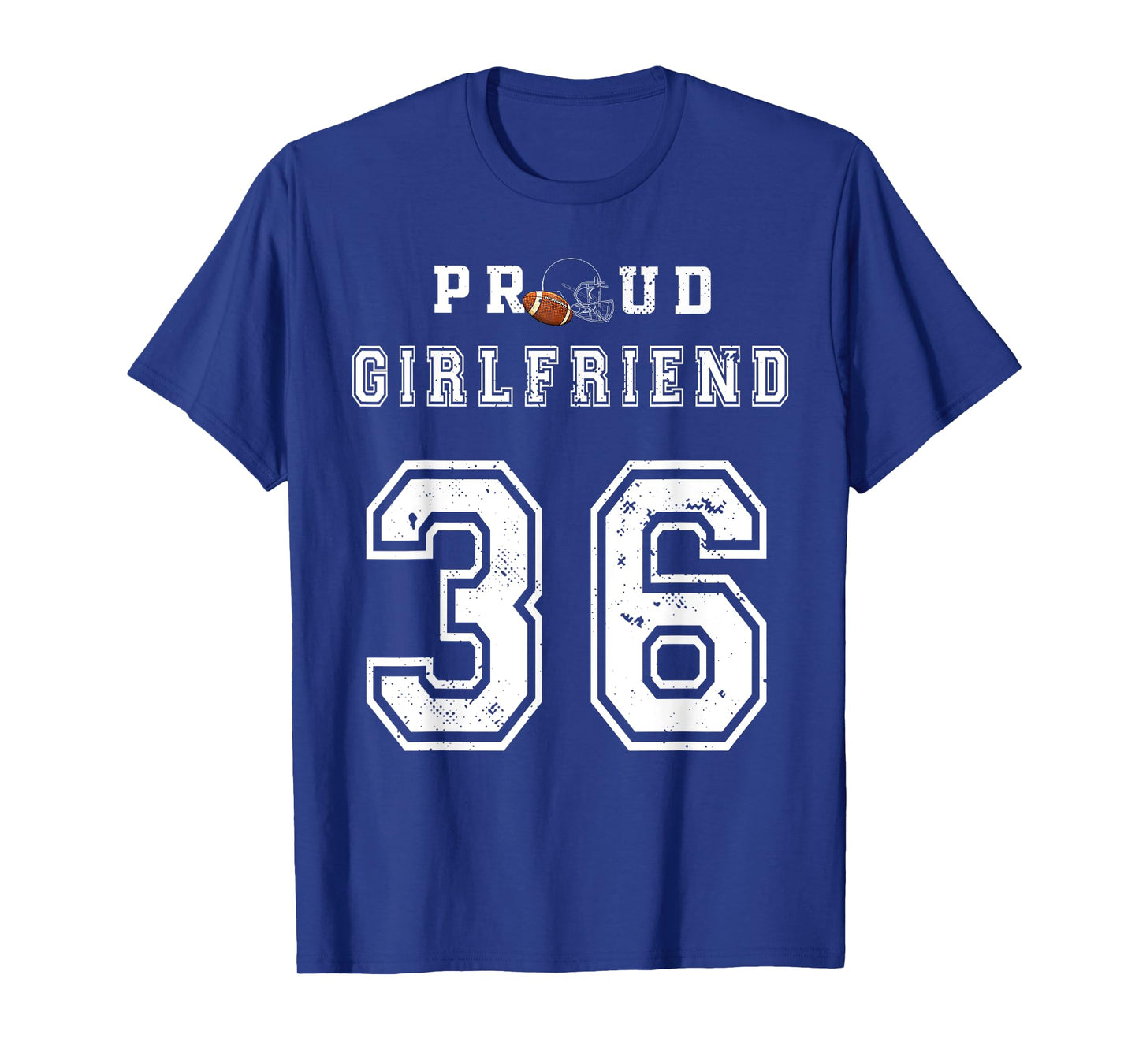 Custom Proud Football Girlfriend Number 36 Personalized Girl T-Shirt