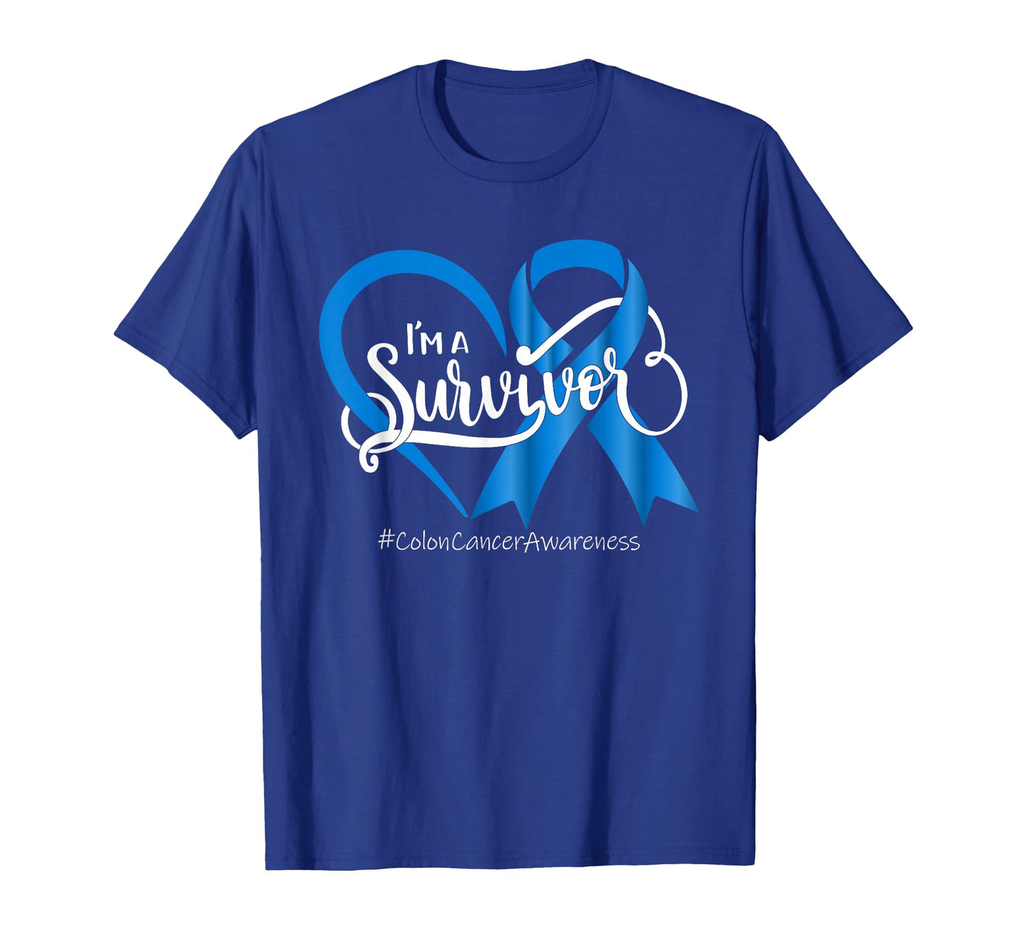Survivor Blue Colon Cancer Awareness Bleached T-Shirt