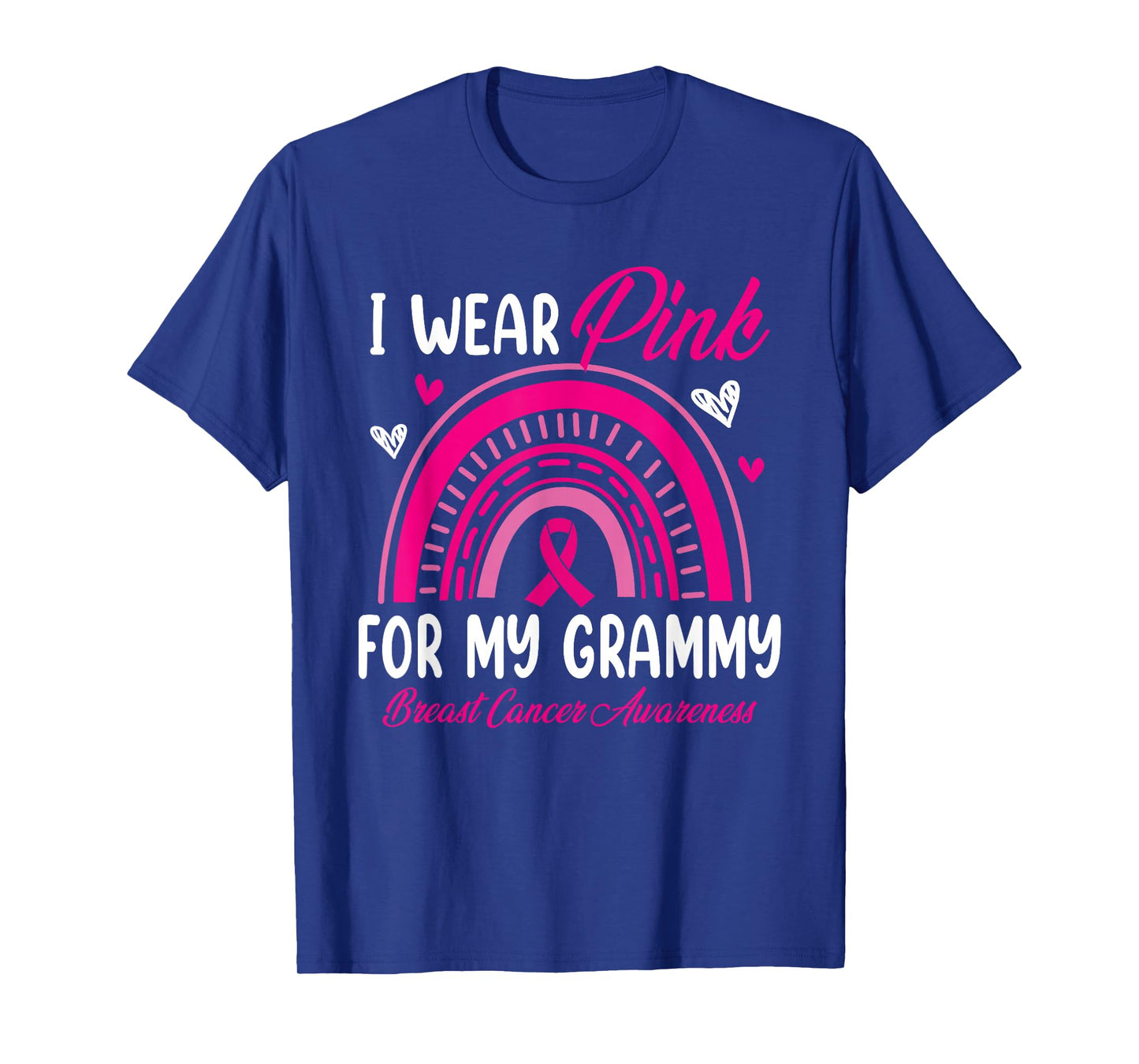 Rainbow I Wear Pink For My Grammy Breast Cancer Awareness T-Shirt