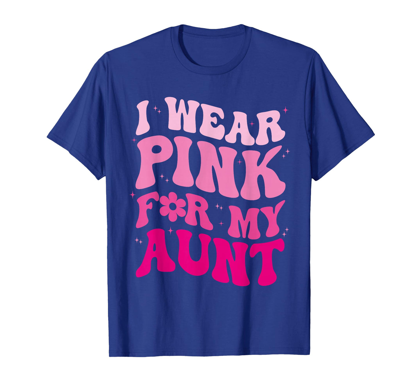 I Wear Pink for my Aunt Groovy Breast Cancer Women Kid Youth T-Shirt