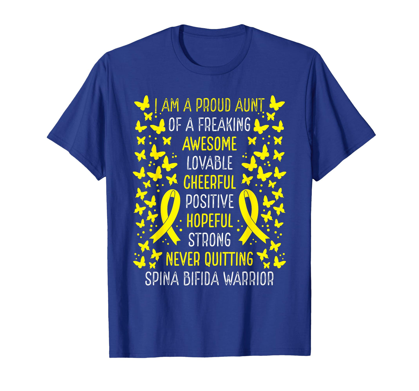 Proud Aunt of Spina Bifida Warrior Awareness Ribbon T-Shirt
