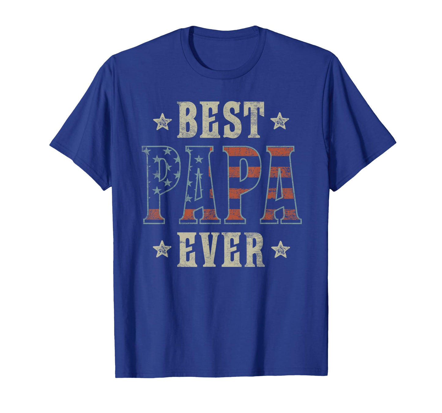 Best Papa Ever Patriotic American Flag Design Papa T-Shirt