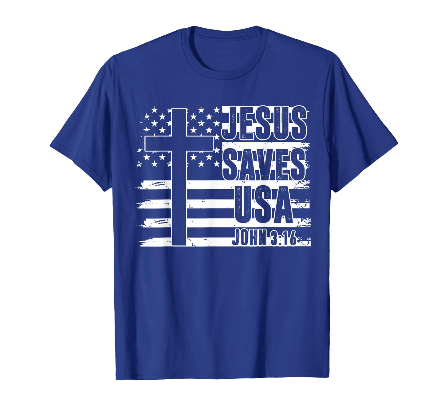 Dad Jesus Saves American Flag USA Patriotic Boys Christian T-Shirt