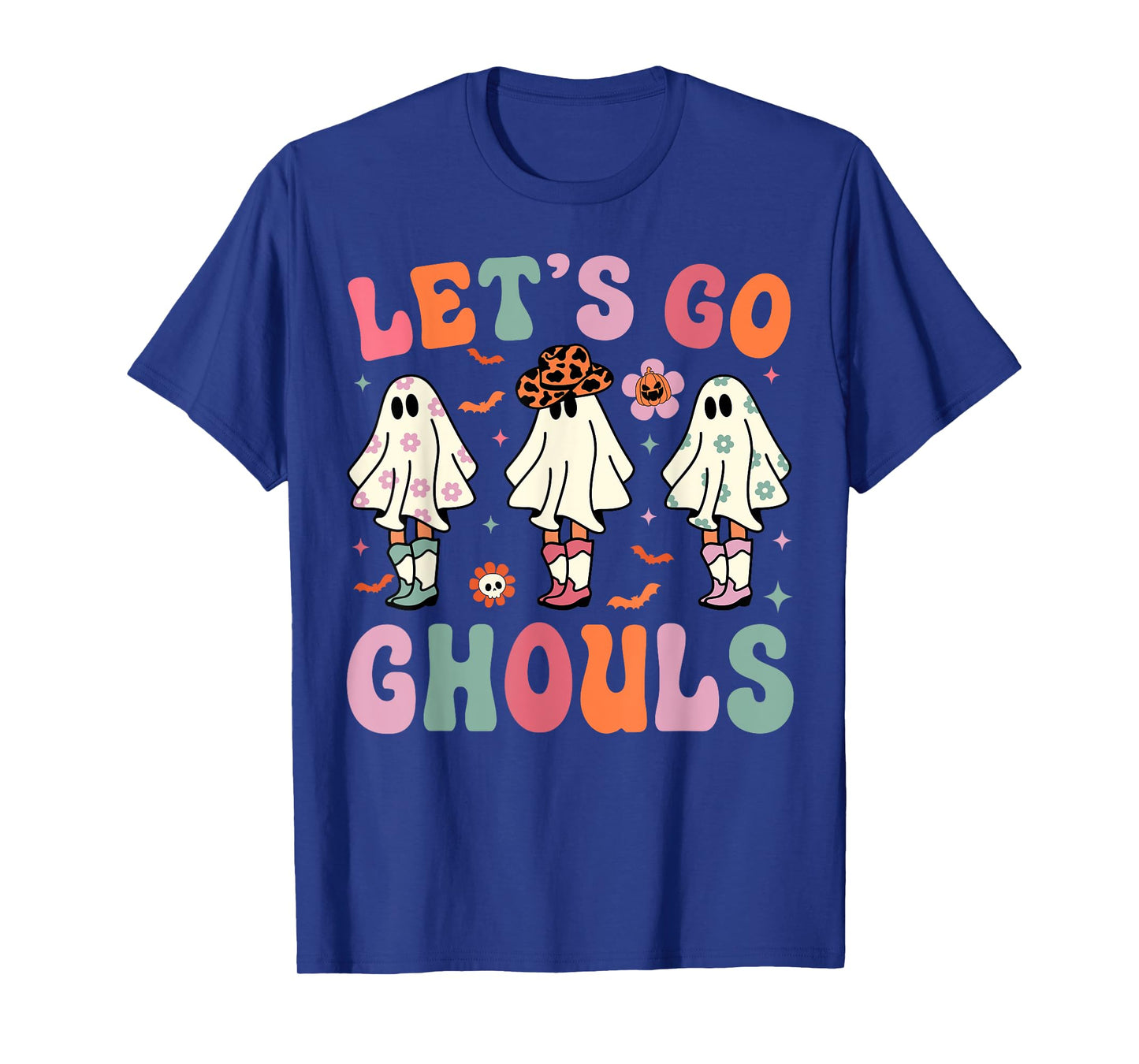 Let's Go Ghouls Ghost Cowgirls Groovy Halloween Party T-Shirt