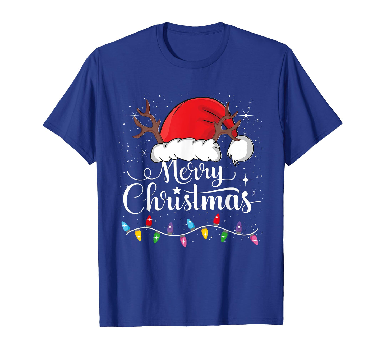 Merry Christmas Red Santa Hat Reindeer Xmas Family Men Women T-Shirt