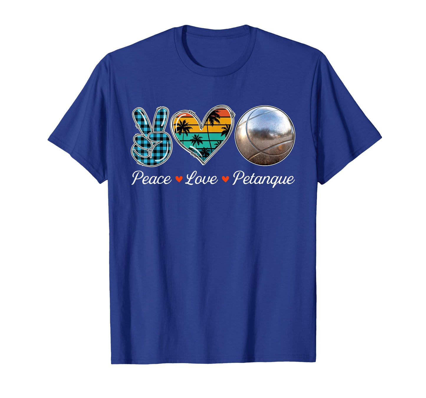 Peace Love Costume Petanque Cute Hand Sign Player Lover T-Shirt