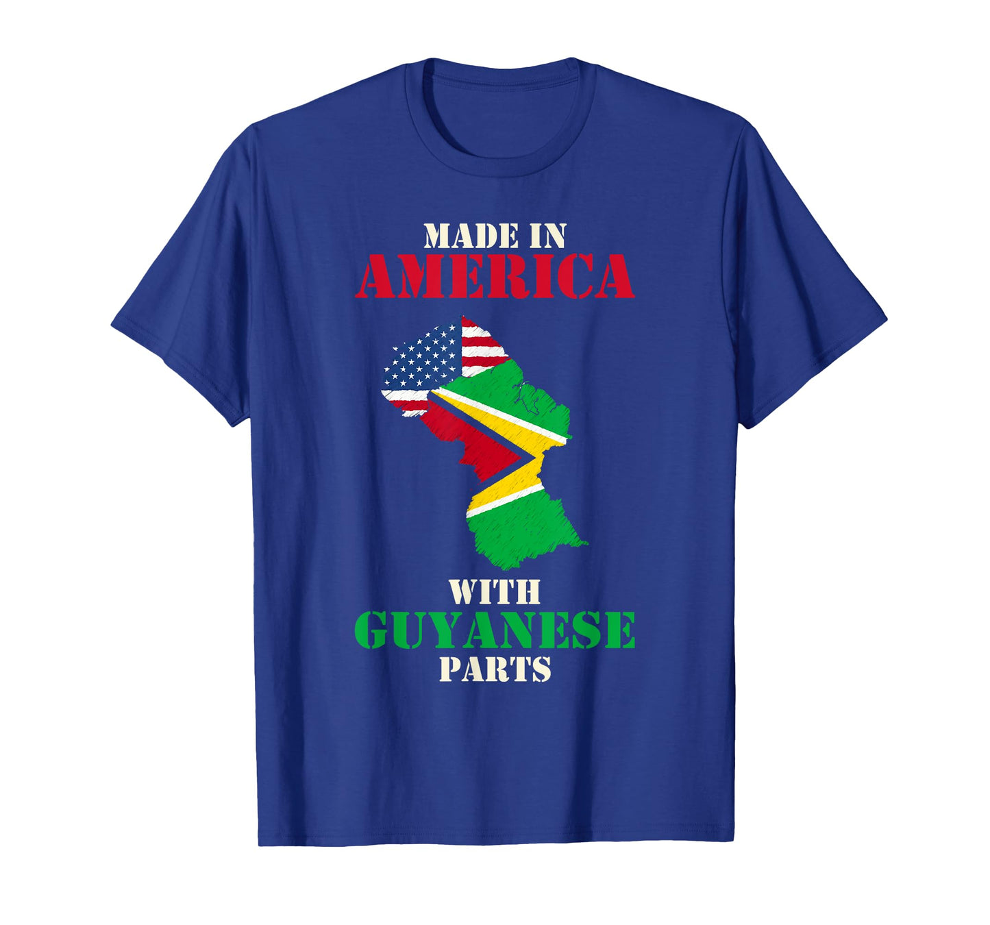 Made in America with Guyanese parts USA Guyana flag T-Shirt