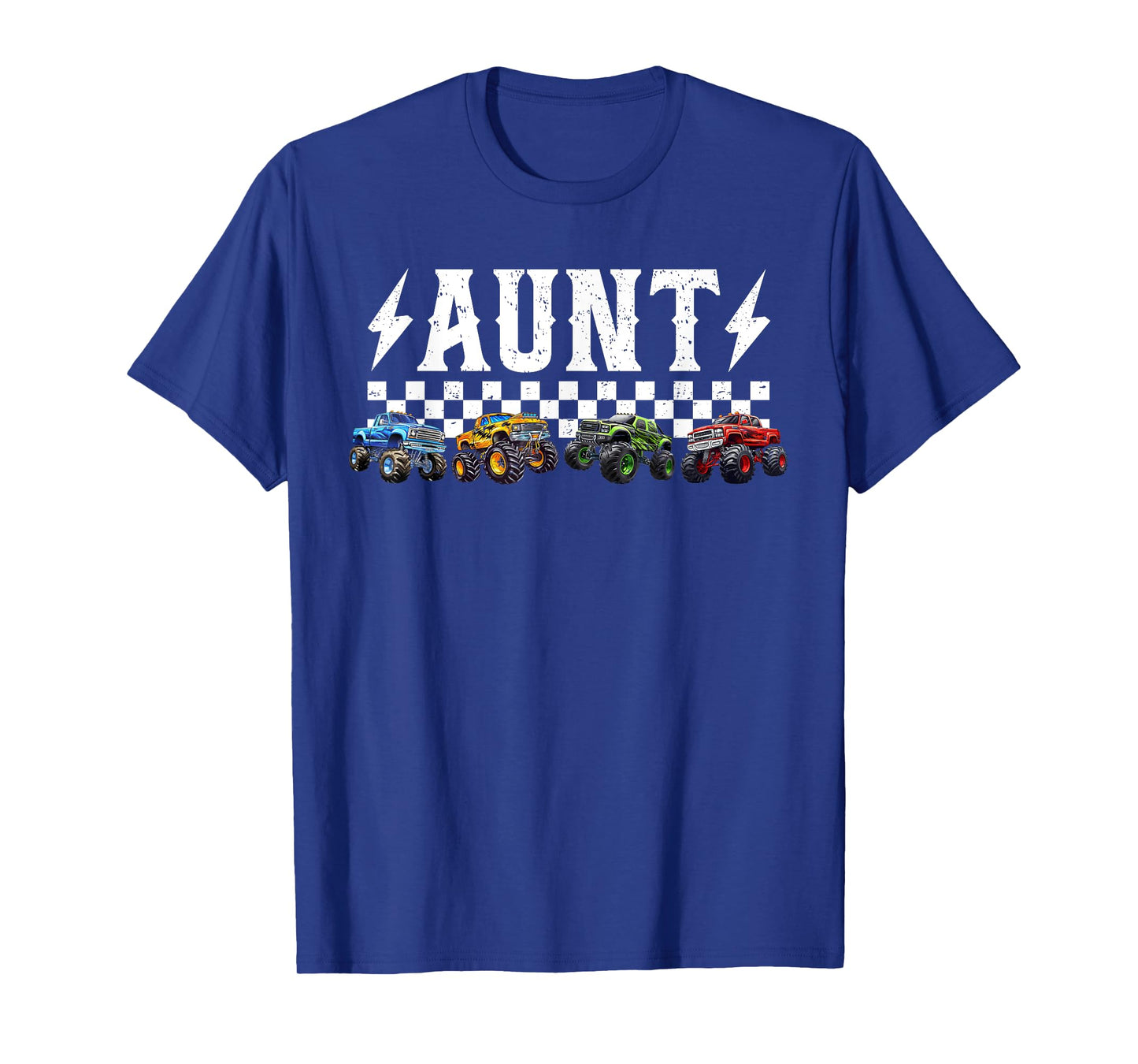 Aunt Retro Monster Truck Family Crew Birthday Matching T-Shirt