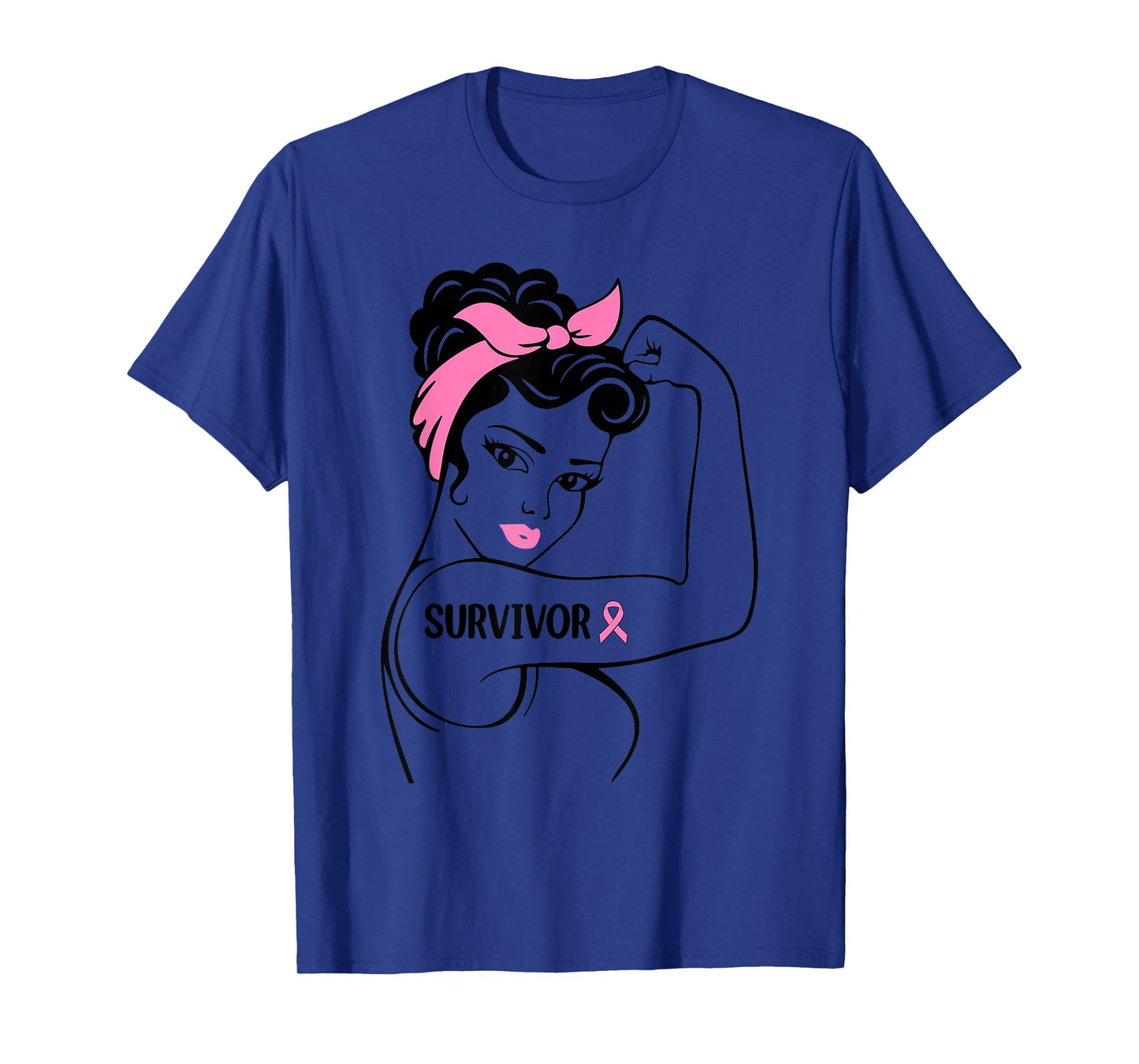 Breast Cancer Survivor Rosie Riveter Pink Awareness Women T-Shirt