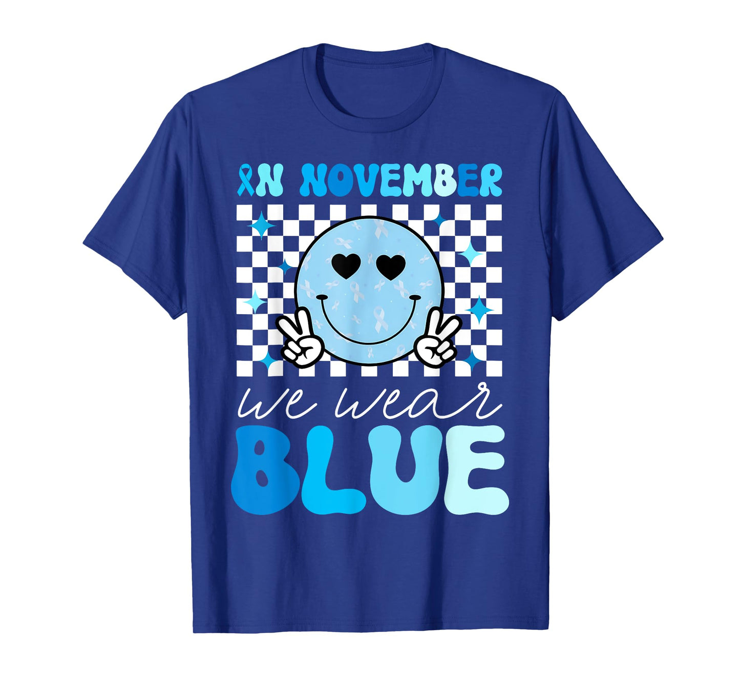 Groovy Diabetes Awareness Month In November We Wear Blue T-Shirt