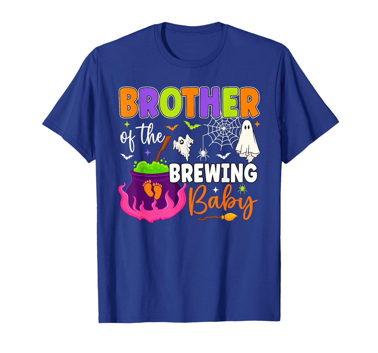 Brother of Brewing Baby Halloween Theme Baby Shower Spooky T-Shirt
