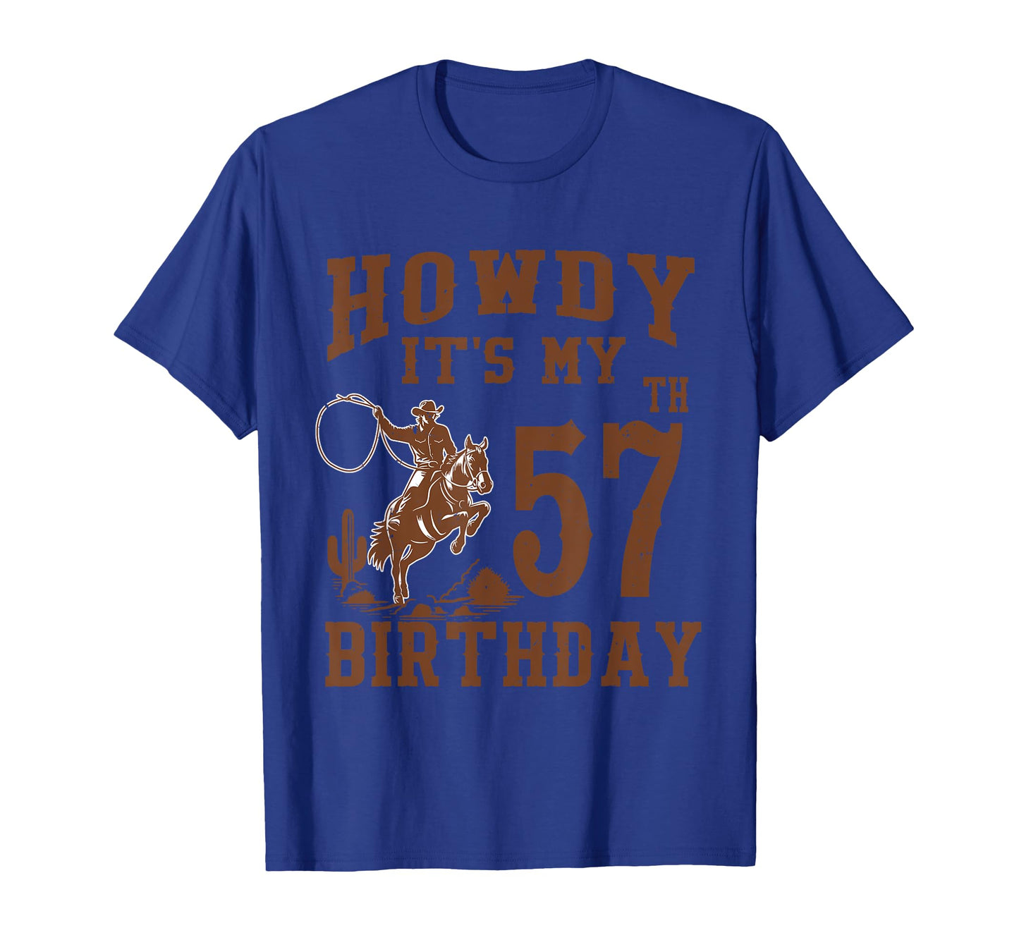 Howdy It's My 57th Birthday Western Cowboy 57 Year Old Bday T-Shirt