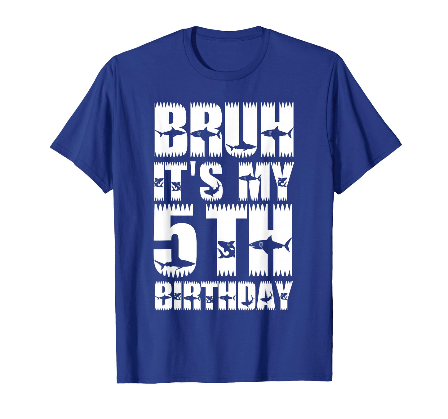 Kids Bruh It's My 5th Birthday Party Shark Lover Boys Bday T-Shirt