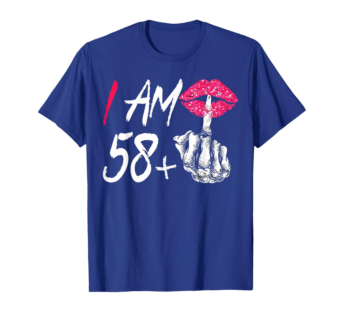 I Am 58 Plus 1 Middle Finger Funny 59th Women's Birthday T-Shirt