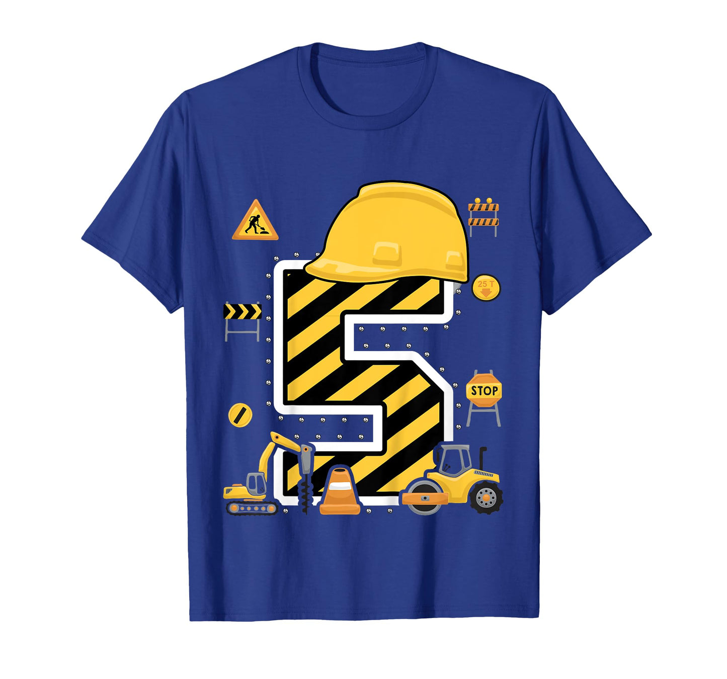 Construction Five Birthday Kids 5 Years Old 5th Birthday T-Shirt