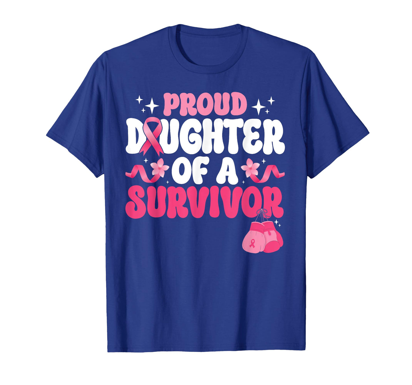 Groovy Proud Daughter Of Survivor Breast Cancer Awareness T-Shirt